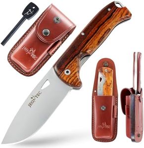 JEO-TEC Nº47 - Navaja de supervivencia caza monte bushcraft camping outdoor campo - Funda - Acero MOVA 58 - Fabricado en España