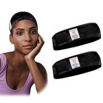 Dreamlover Black Wig Grip Band, Non-slip Wig Grip Headband, Adjustable Velvet Wig Grip Band, 2 Pieces