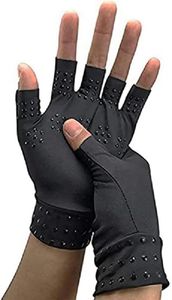 Arthritis Gloves Compression Gloves Fingerless Gloves Magnetic Anti-Arthritis Therapeutic Therapy Fingerless Gloves Relief Hand Pain Relief Heal Joints Relief (Black, One Size)