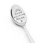 Nana Spoon Gifts from Grandkids Grandchildren, Good Morning Nana Spoons for Grandma Grandmother Mothers Day Birthday Gift for Nana Nanny Tea Coffee Engraved Spoon Coffee Lover Gift