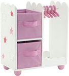 Emily Rose 14 Inch Doll Furniture | Pink Doll Armoire/Closet with Star Detail Comes with 5 Doll Clothes Hangers | Fits 14" American Girl Wellie Wishers Dolls