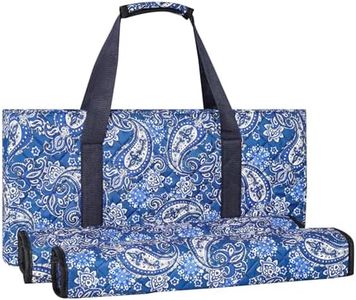 GUSTARIA Empty Mahjong Bag, Blue Printed Soft American Mahjong Bag with Two Wrappers (Case Only, Mahjong Tiles, Trays and Mah jong Racks/Pushers not Include)