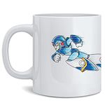 Mega Man X Dashing MegaMan NES CAPCOM Mug Classic Retro Vintage 80s Video Game Collection Gaming Gamer Merchandise Collectibles Merch Accessories Ceramic Coffee Mug Tea Cup Fun Novelty Gift 12 oz