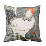 Pillow Covers Super Soft Rooster Throw Pillow Covers Farmhouse Animal Le Coq Thinkgiving Day Home Decor Pillowcase Cushion Cover 18 x 18 Inches (Chicken)