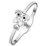 YAYAKO Matching Dog Bracelets Bangle Jewelry Stainless Steel 18K Gold Bracelets for Women Girls Charms Dachshund Gifts (Silver Pug Bracelets)