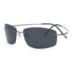 Eyekepper Rimless Titanium Frame Polarized Sunglasses Grey Lens