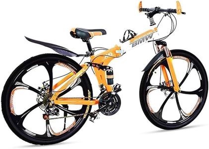 Amaze Kai Dual Suspension Bikes Latest Bmv Foldable Gear Cycle for Men with 21 Speed Gear 6 Spoke | Folding Mountain Bike with Double Disc Break & Mac Wheel, 26 Inch, (Orange)