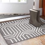 Indoor Doormat 24"x 36", Absorbent Front Back Door Mat Floor Mats, Rubber Backing Non Slip Door Mats Inside Mud Dirt Trapper Entrance Door Rug Carpet, Machine Washable Low Profile-Grey Time Cloister