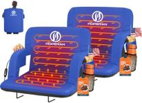 HOPERAN 25" Heated Stadium Seats for Bleachers with Back Support, Blue 2PC