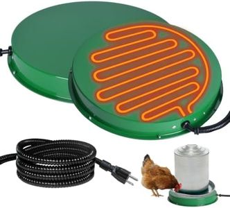 Shaledig Chicken Water Heater for Winter 12.4", 125W Thermostat Chicken Drinker Heater Base for 3–5 Gal Metal Plastic Poultry Waterer, Water Heater for Chickens Duck with 6.6' Power Cord (Green,2PACK)