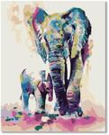 ZUNGGWOK Paint by Numbers for Adults,DIY Canvas Oil Painting Kit Digital Painting for Kids Beginner Home Living Room Decorative 16 X 20 Inch -Elephant