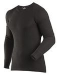 ColdPruf Men's Enthusiast Single Long Sleeve Crew Neck Base Layer Top, Black, Medium Tall