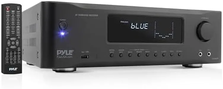 Pyle 5.2-Channel Hi-Fi Bluetooth Stereo Amplifier - 1000 Watt AV Home Speaker Subwoofer Sound Receiver with Radio, USB, RCA, HDMI, Mic In, Wireless Streaming, Supports 4K UHD TV, 3D, Blu-Ray -PT694BT