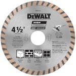 DEWALT Diamond Blade for Masonry, Dry Cutting, Continuous Rim, 7/8-Inch Arbor, 4-1/2-Inch (DW4725)