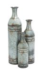 Deco 79 Metal Vase, 43 by 33 by 25-Inch, Set of 3 Grey