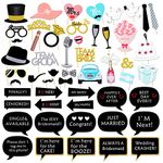 Wedding Photo Booth Props DIY Kit, Konsait Wedding Photo Prop with Wooden Dowels (53 Counts)