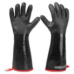 GEEKHOM BBQ Gloves Heat Resistant Cooking, 18 Inch Grill Gloves Heat Proof Insulated Gloves for Turkey Fryer, Barbecue, Grilling, Baking (Black)