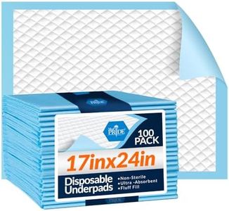 Medpride Disposable Underpads 17'' x 24'' (100-Count) Incontinence Pads, Bed Covers, Puppy Training | Thick, Super Absorbent Protection for Kids, Adults, Elderly | Liquid, Urine, Accidents