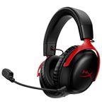 HyperX Cloud III– Wireless Gaming Over Ear Headset, PC, PS5, PS4, Nintendo Switch, 53mm with Neodymium Magnets, 2.4GHz Wireless, Memory Foam, Black;Red, (77Z46AA)