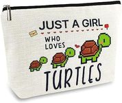 Turtle Makeup Bags for Women, Cute Turtle Gifts for Girls, Small Travel Cosmetic Bag Zipper Pouch for Teens Daughter Sister Bestie, Funny Turtle Lover Stuff Birthday Christmas Decorations for Mom