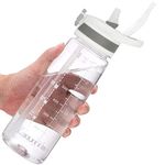 VENNERLI Water Bottle, 800 ML Water Bottle with Straw Leak-proof, Dust-proof, BPA-free, Tritan, Toxin Free Plastic Fitness Sport Water Bottle Drink Bottle Design for Girls Boy Gym School Office