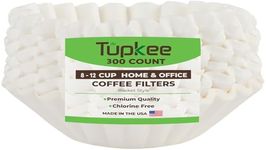 Tupkee Coffee Filters 8-12 Cups - Basket Style, White Paper, Chlorine Free Coffee Filter, Made in the USA