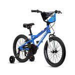 Schwinn Koen & Elm Toddler and Kids Bike, For Girls and Boys, 18-Inch Wheels, BMX Style, Training Wheels Included, Chain Guard, and Number Plate, Blue