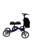 Adjustable Medical Folding Steerable Leg Knee Walker Scooter with Front bag-9251B Blue