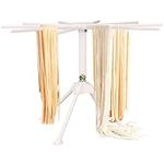 GOZIHA Pasta Drying Rack Noodle Stand with 10 Bar Handles Collapsible | Household Noodle Dryer Rack Hanging for Home Use | Spaghetti Drying Rack Noodle Stand | Easy Storage and Quick Set-Up (White)