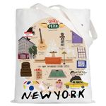 LEVLO New York Friend Canvas Tote Bag Joey Tribbiani Fans Gift Central Park Friend Shoulder Bag Friend Merchandise, New York Friend Tote