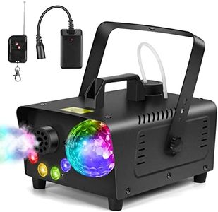Katomi 800W Fog Machine with Activated Super Beautiful Crystal Magic Ball, Wireless Remote-Controlled Smoke Machine with 4 LED Lights,Huge Fog Output for Halloween, Christmas