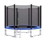 Monzana® 8ft Complete Trampoline Set | TÜV SÜD GS Certified | 244cm With Safety Net Access Ladder Edge Cover Spring Tool | Home Childrens Garden Outdoor | Blue Black