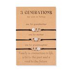 GBTBYS 3 Generations Bracelets Best Great Grandma Gifts from Granddaughter Matching Circle Birthday Jewelry Gift for Grandmother Mother Granddaughter Nana