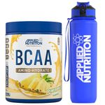 Applied Nutrition Bundle: BCAA Powder 450g + Lifestyle Water Bottle 1000ml | Branched Chain Amino Acids BCAAs Supplement, Intra Workout & Recovery (450g - 32 Servings) (Pineapple)