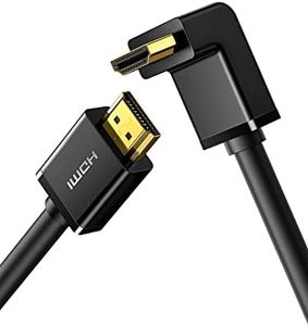 UGREEN HDMI Cable 4K@60Hz, HDMI 2.0 Lead 90 Degree Angled Supports 18Gbps High Speed, HDR, 3D, ARC, HDCP, HDMI Male Lead Compatible with PS5/PS4, Soundbar, Xbox, Blu-ray, Roku, TV, Monitor, DVD (2M)