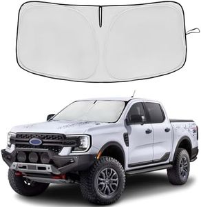 Windshield Sun Shade for Ford F150 2017-2024 Double Layer 240T Front Window Shade Custom Fit F-150 F150 F250 F350 F450 Sun Visor Foldable Shade Blocks UV Rays Summer Must Have Car Accessories