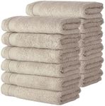 Classic Turkish Towels CTT - Premium Washcloths 12 Pack Set, 100% Turkish Cotton, Highly Absorbent & Quick Dry, Face Towels Wash Cloths for Hotel, Spa & Gym | 12"x12" (Beige)