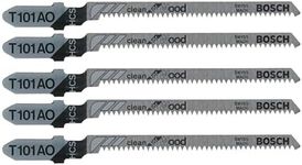 Bosch T101AO 5-Piece 3-1/4 In. 20 TPI Clean for Wood T-Shank Jig Saw Blades