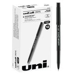 uni-ball ONYX Rollerball, Stick Roller Ball Pen Fine-0.7mm, 12 Pack, Black Ink (60143)