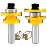 Sinoprotools 2 Pcs Round Over Raised Panel Cabinet Door Ogee Rail and Stile Router Bits 1/2 Inch Shank，Sharp Durable Ogee Stile and Rail Router Bit Set，Wood Carbide Groove Tongue Milling Tool