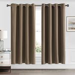 CUCRAF Blackout Curtains for Bedroom,Thermal Insulated Room Darkening Grommet Window Curtains & Drapes for Living Room, Khaki, 2 Panels, 52 x 63 Inch