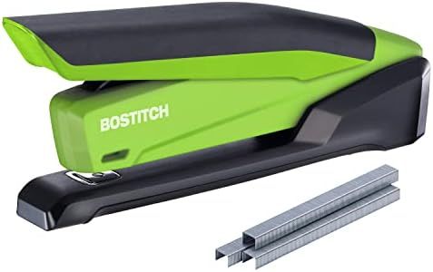 PaperPro inPOWER20-3 in 1 Stapler - One Finger, No Effort, Spring Powered Stapler, Green (1123)