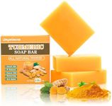 Umpeimvon 3 Pack Turmeric Soap Bar for Face & Body Cleanser, Smooth Skin and Moisturizing, All Natural Turmeric Skin Soap, Organic Handmade Ginger Soap – for All Skin Types, 3.53oz