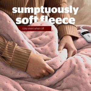 Silentnight Heated Throw Blanket – Blush Pink Electric Fleece