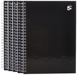 5 Star Notebook Wirebound Hard Cover Ruled 80gsm A5 Black [Pack of 5]