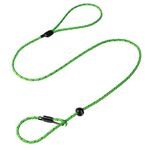 Dog & Field Pro Trialler Slip Lead, Lime Green. 1.2m Rope Slip Lead For Dogs With Push Button Stopper, Easy To Slip On, No Collar Or Harness Needed. Thin Slip Lead For Dogs (Lime Green)