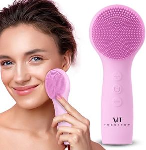 Facial Cleansing Brush - for Deep Cleansing, Gentle Exfoliating and Massaging - Waterproof and Rechargeable Face Cleanser Brush - Silicone Sonic Vibration Face Scrub Brush - Electric Face Washer