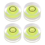 sourcing map 4pcs Round Bubble Level 13x7mm Mini Circular Bullseye Spirit Levels for Leveling Camera Tripod Telescope Workshop Turntable Pictures Frame, Lime