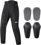 ILM Mesh Motorcycle Pants for Men with CE Armor Leg Zipper Riding Motorbike Touring Model PM1(Black)