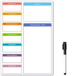 TMS Magnetic Weekly Planner and Dry Wipe Pen, Meal Planner and Shopping List, Fridge Whiteboard for Meal Prep, Notes and Reminders, Daily Plan - Dry Erase Memo Board, Kitchen or Office